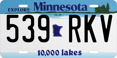 MN license plate 539RKV