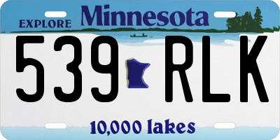 MN license plate 539RLK