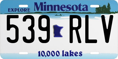 MN license plate 539RLV
