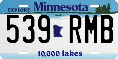 MN license plate 539RMB