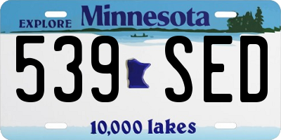 MN license plate 539SED
