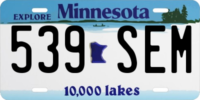MN license plate 539SEM