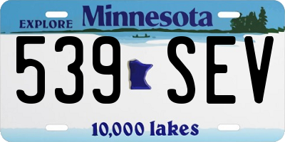 MN license plate 539SEV