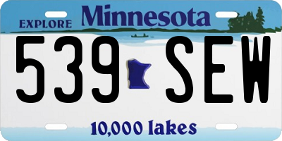 MN license plate 539SEW