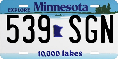 MN license plate 539SGN