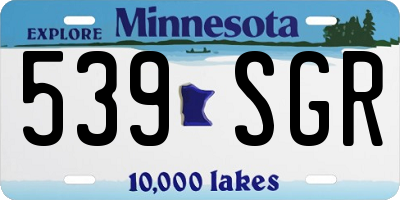 MN license plate 539SGR