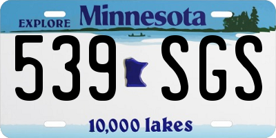 MN license plate 539SGS