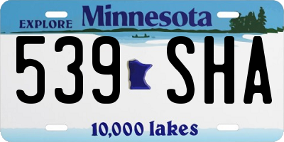 MN license plate 539SHA