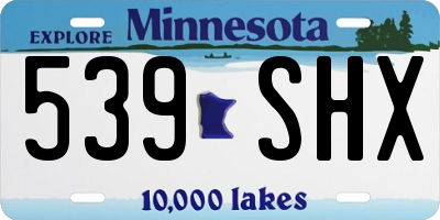 MN license plate 539SHX