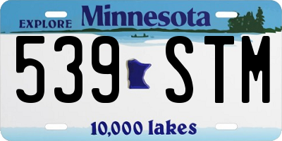 MN license plate 539STM