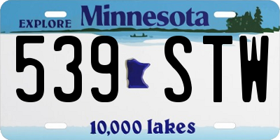 MN license plate 539STW