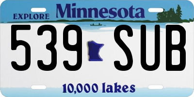 MN license plate 539SUB