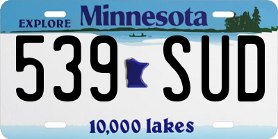 MN license plate 539SUD
