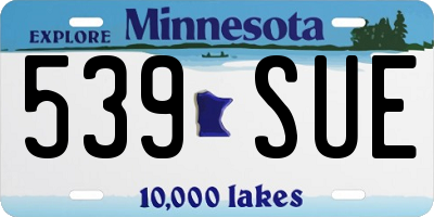 MN license plate 539SUE
