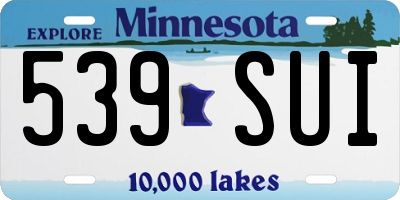 MN license plate 539SUI