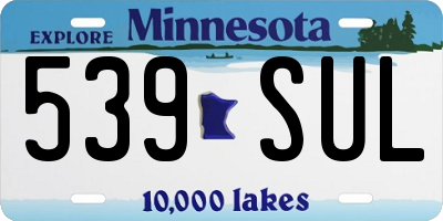 MN license plate 539SUL