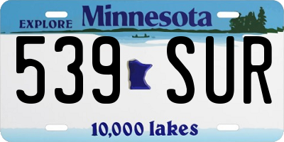 MN license plate 539SUR