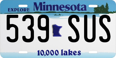 MN license plate 539SUS