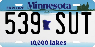 MN license plate 539SUT