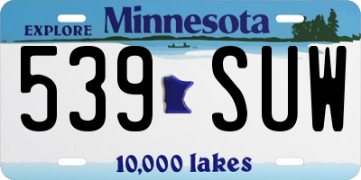 MN license plate 539SUW