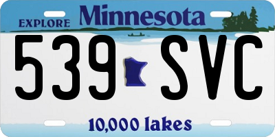 MN license plate 539SVC
