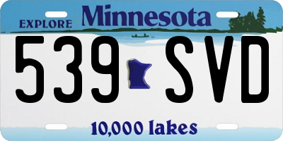 MN license plate 539SVD
