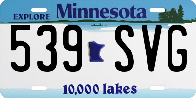 MN license plate 539SVG