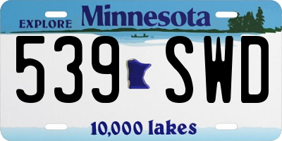MN license plate 539SWD