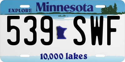 MN license plate 539SWF