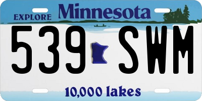 MN license plate 539SWM
