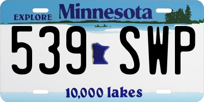 MN license plate 539SWP