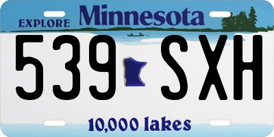 MN license plate 539SXH