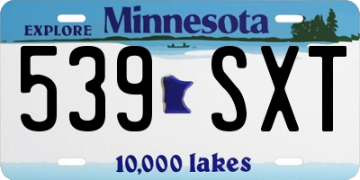 MN license plate 539SXT