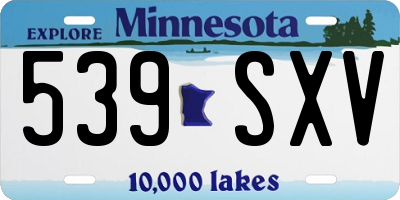 MN license plate 539SXV