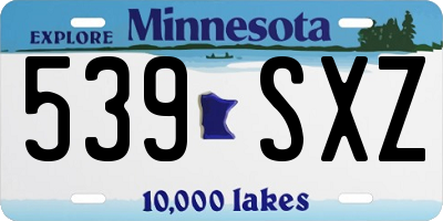 MN license plate 539SXZ