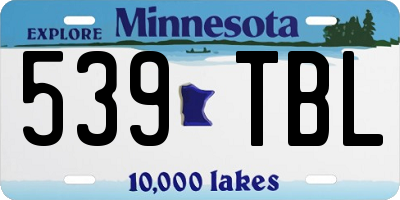 MN license plate 539TBL
