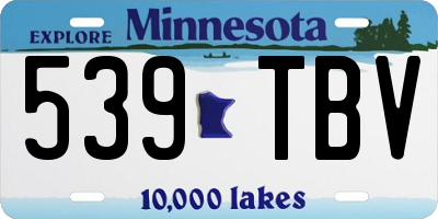 MN license plate 539TBV