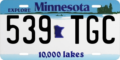 MN license plate 539TGC