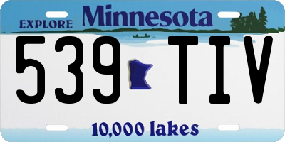 MN license plate 539TIV