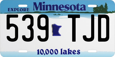 MN license plate 539TJD