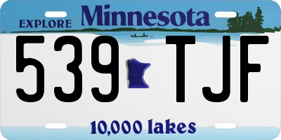 MN license plate 539TJF