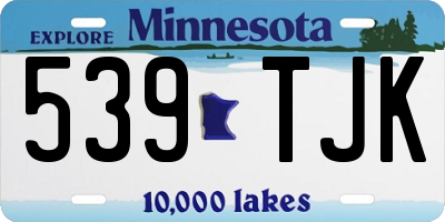 MN license plate 539TJK