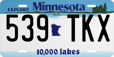 MN license plate 539TKX