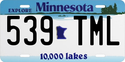MN license plate 539TML