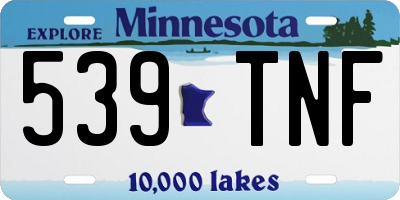 MN license plate 539TNF