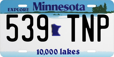 MN license plate 539TNP