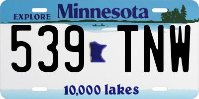 MN license plate 539TNW