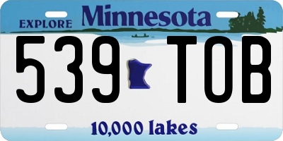 MN license plate 539TOB