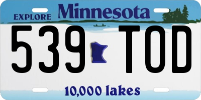 MN license plate 539TOD
