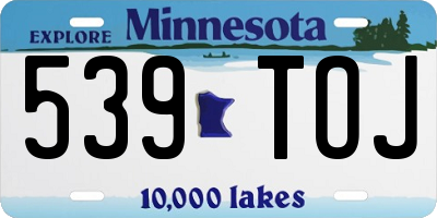 MN license plate 539TOJ